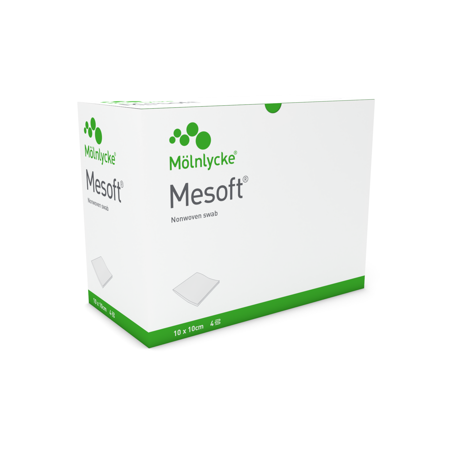 Mesoft® compresses non-tissées 40g/m² - 10 x 10 cm - stériles - 130 pcs