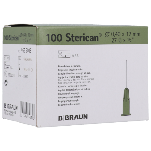 Sterican® - aiguilles d'insulines - 27G x 1/2" - gris - 1 x 100 pcs