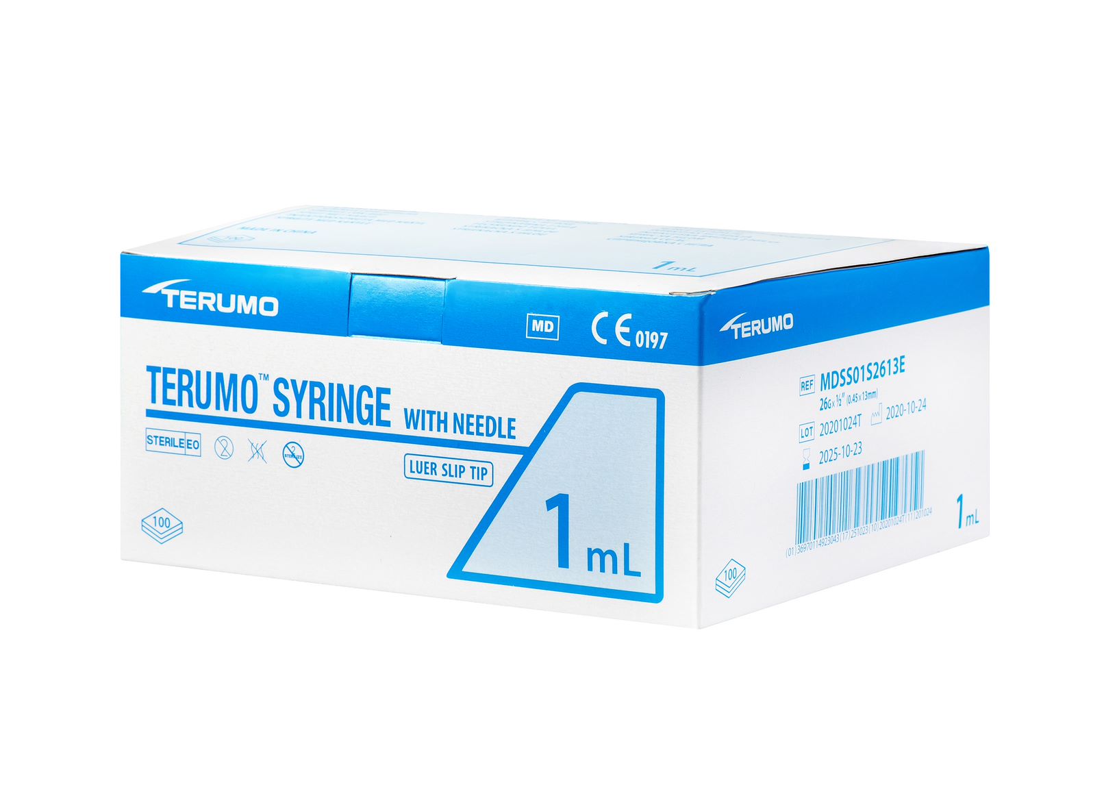 Seringue à tuberculine 1 ml Terumo avec aiguille boite de 100