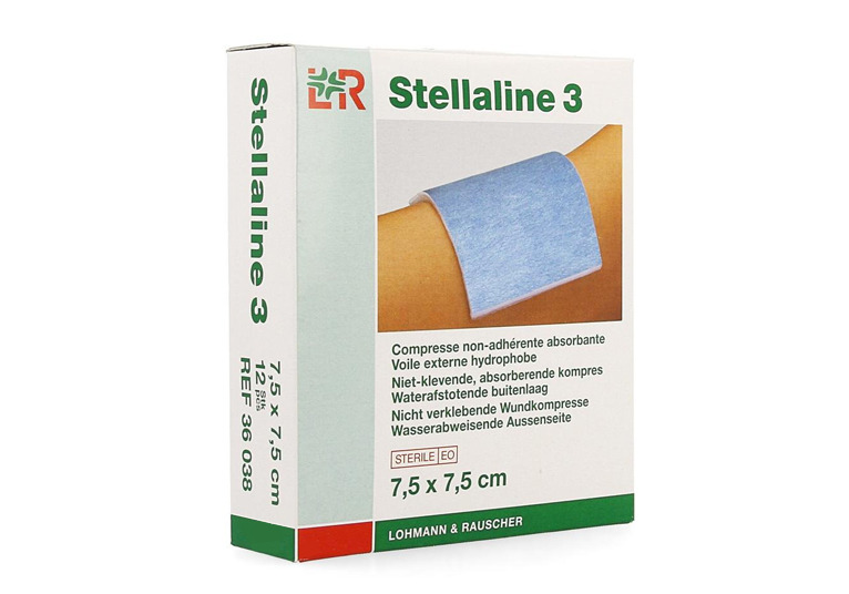 Stellaline® compresses non adhésives - stériles - 7,5 x 7,5 cm - 1 x 100 pcs
