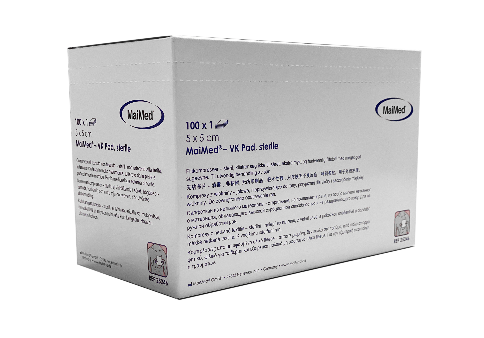 MaiMed® VK Pad - niet-inklevende kompressen - 10 x 10 cm - steriel - 1 x 100 st