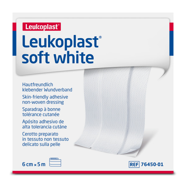 Leukoplast® soft white - op rol - 6 cm x 5 m - 1 st