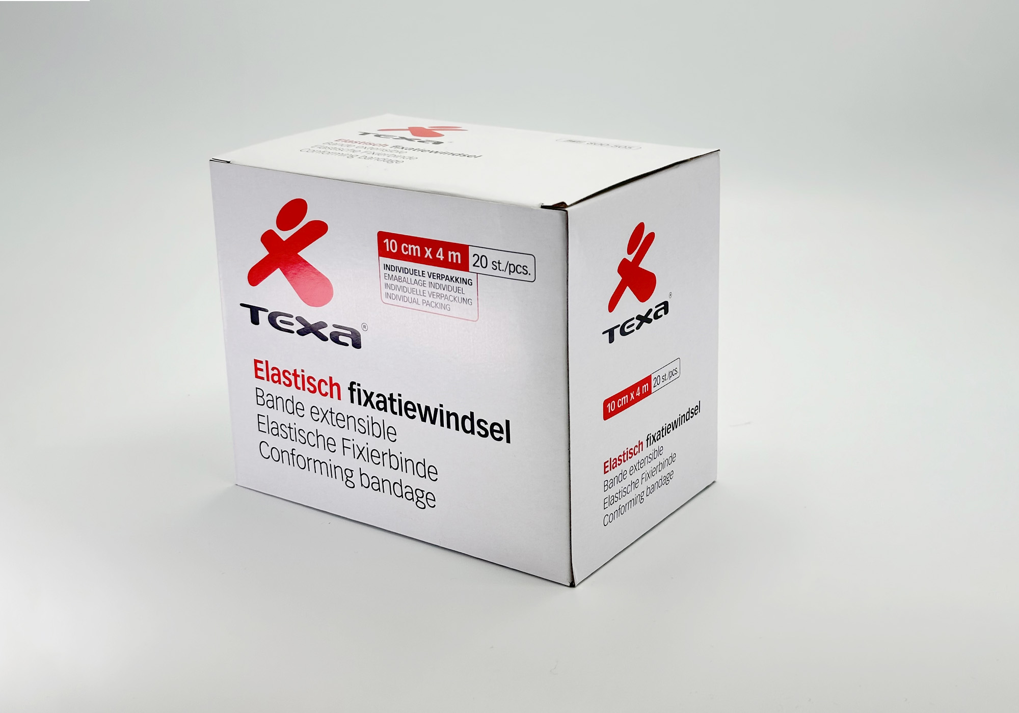 Texa® elastische fixatiewindels - niet steriel - cello - 10 cm x 4 m - 1 x 20 st