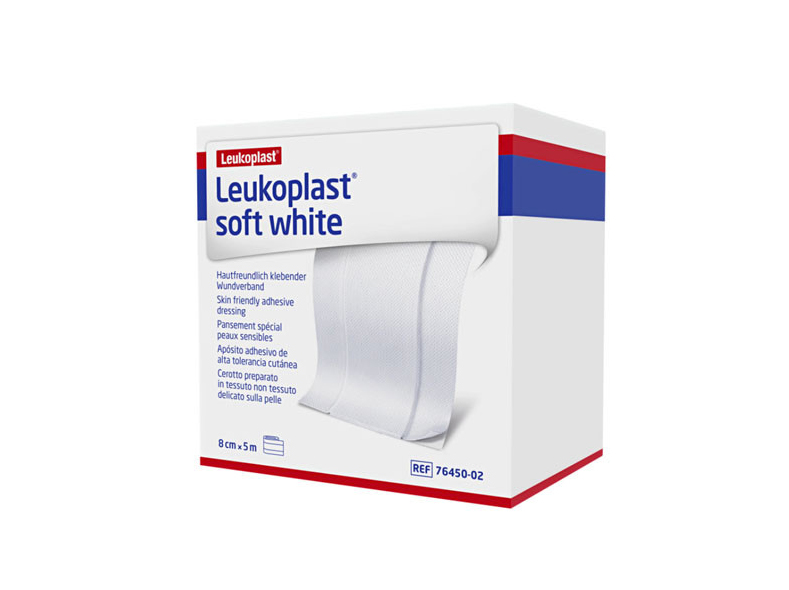 Leukoplast® soft white - op rol - 8 cm x 5 m - 1 st