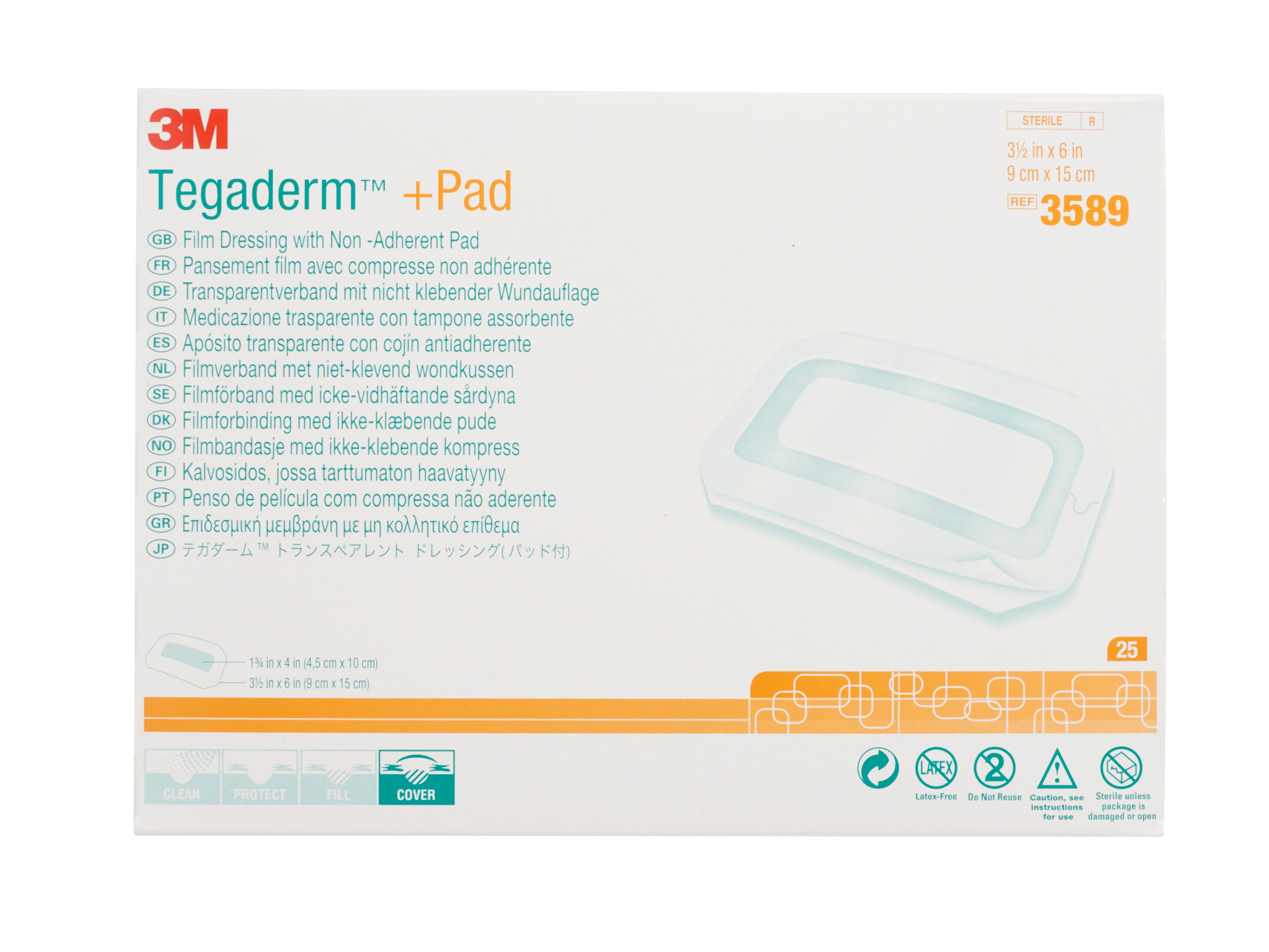 3M™ Tegaderm™ + pad - 9 x 15 cm - 1 x 25 pcs